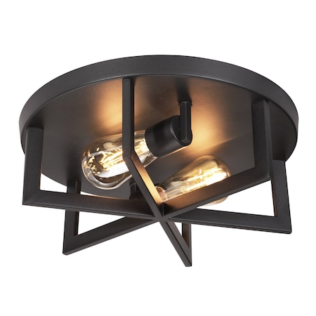 Afx Rivers - 2-Light Flush Mount - Black Finish RIRF14MBBK